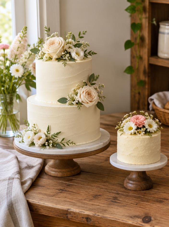 Floral wedding cake and celebration cake