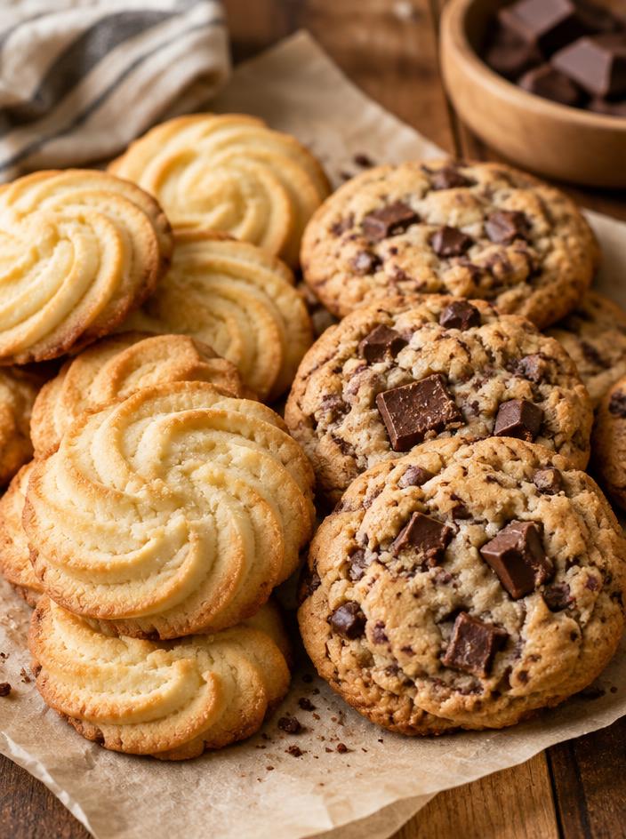 Butter and chocolate chunk cookies